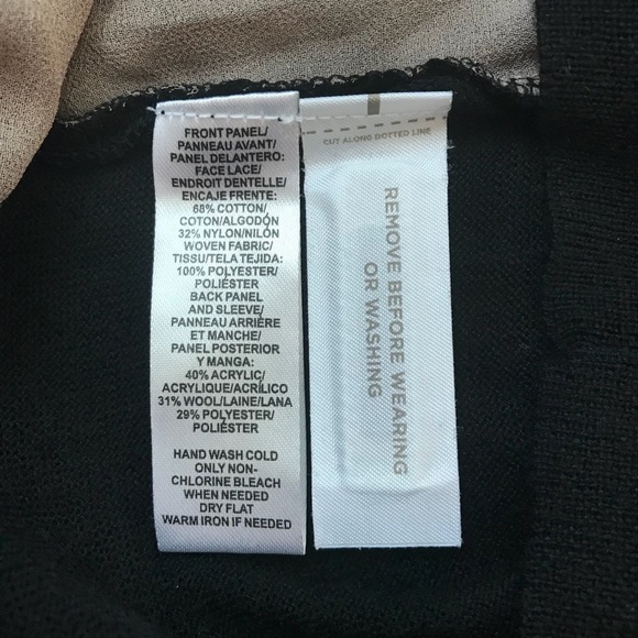 Loft Black and Cream Lace Front Sweater - Picture 5 of 5